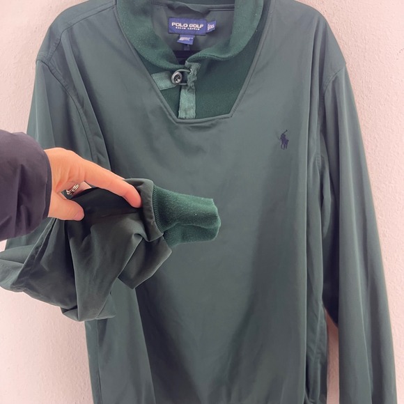 VTG Polo Golf Ralph Lauren Pullover Golf Jacket Green Mens XL Preppy Mock Neck - Picture 4 of 11